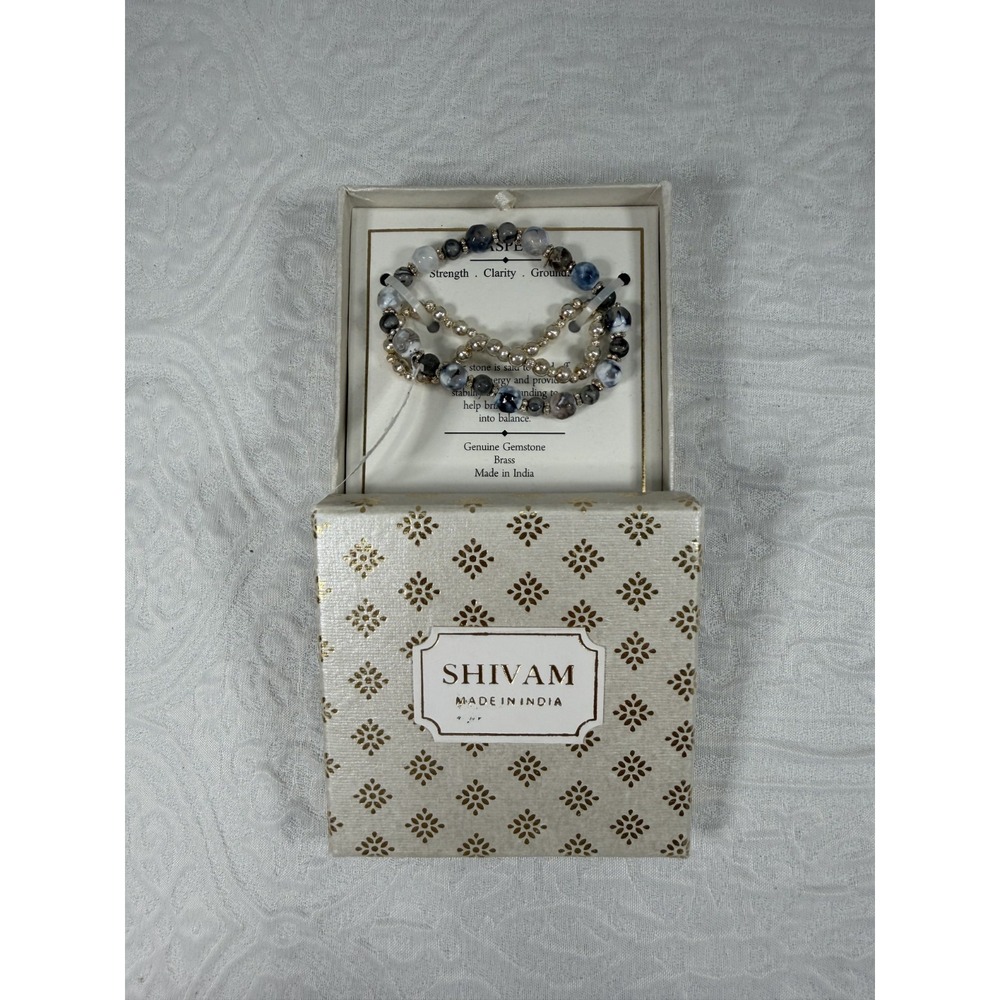 Shivam 2 pc jasper and brass bracelets made in India womens